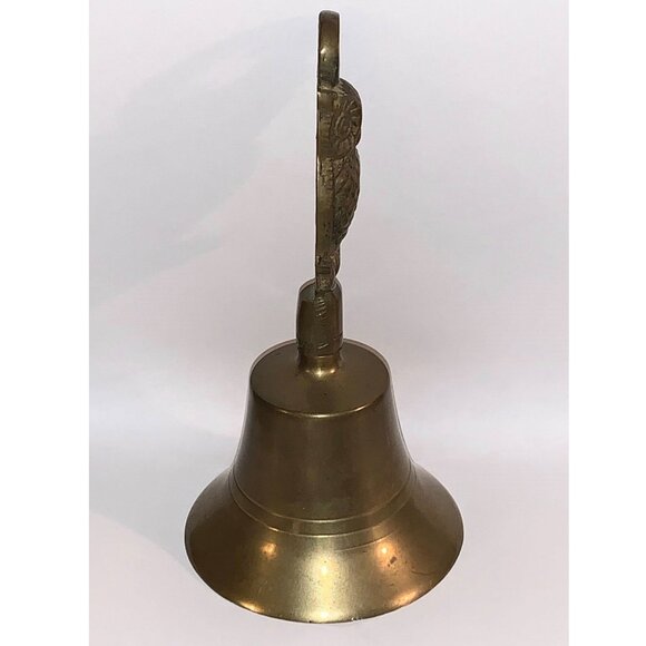 Vintage Owl Brass Dinner Bell (6" tall) - Picture 3 of 5